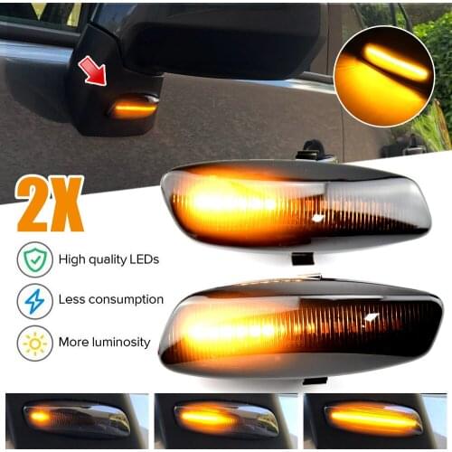 2 pieces Led Dynamic Side Marker Turn Signal Light Sequential Blinker For Peugeot 308 207 3008 5008 For Citroen C4 C3 C5 DS3 DS4