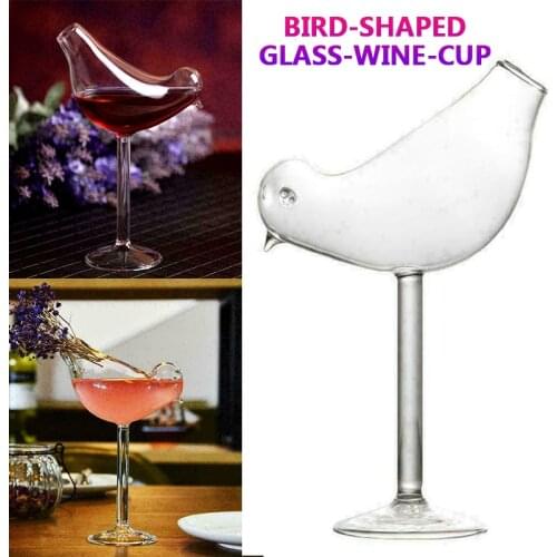 200ML Creative Bird Shaped Glass Wine Cup Cocktail Glass Clear Lead-free High Shed Wine Glass Goblet Whiskey Beer Drinking Cup