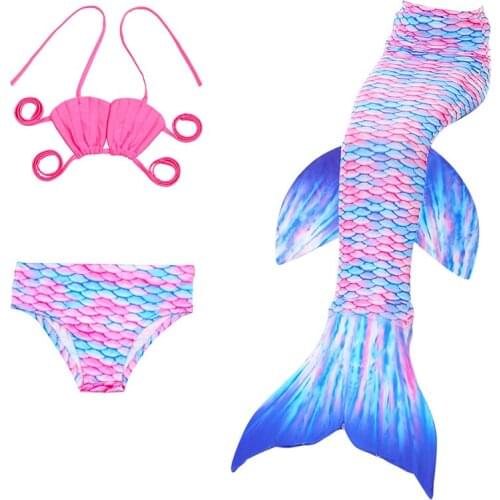 2019 Girls Kids Mermaid Tails For Swimming Costume Little Mermaid Cosplay Halloween Swimsuit Pool Party Bikini Zeemeerminstaart