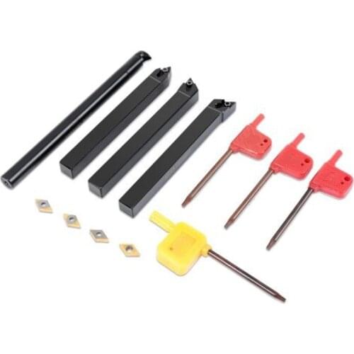 4 sets of 10mm turning tools 4 golden carbide inserts CNC turning tools