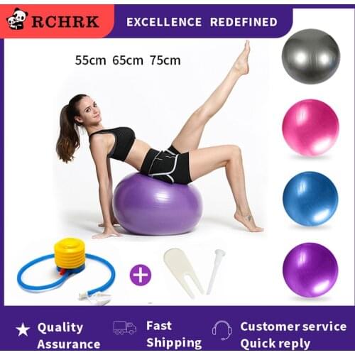 65cm Yoga Ball Fitness Balls Sports Pilates Birthing Fitball Exercise Training Workout Massage Ball Gym ball 75cm 45cm With Pump