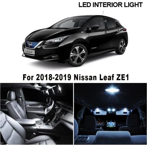 8pcs White Canbus LED Interior License Plate Light Bulbs Kit For 2018-2019 Nissan Leaf ZE1 Dome Map Reading Lamp Car Accessories