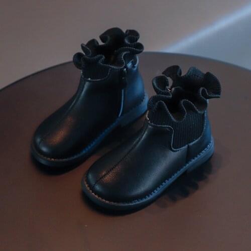 Fashion boots autumn and winter girls leather shoes princess childrens sports childrens boots 1 2 3 4 5 6 years