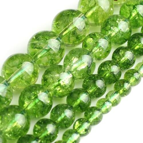 Natural Stone beads Green Peridot Round Loose Spacer Beads Pick Size 4 6 8 10mm Beads For Jewelry Making Diy Bracelet-F00276