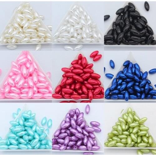 100p 4x8/6x12 oval straight hole Imitation Pearl seed Beads Spacer loose beads For Jewelry hairdress Making Craft DIY decoration