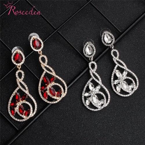 Drop Long Earrings For Women Gold Silver Color Temperament Simple Flash Luxury Wedding Earring Jewelry RE3292