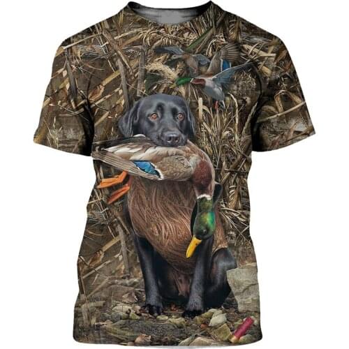 Summer casual mens T-shirt jungle camouflage 3D printing T-shirt duck hunting funny fashion womens T-shirt Harajuku streetwear
