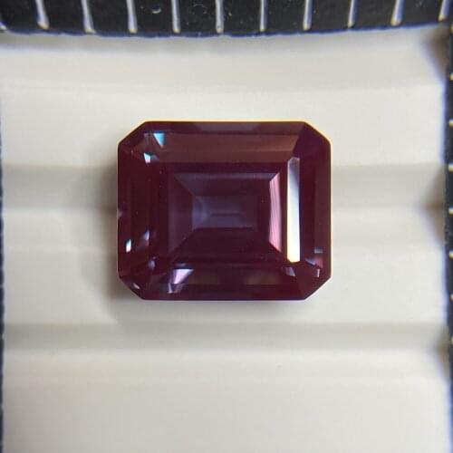 Mosangnai Lab Created Hydrothermal Color Change Alexandrite Gemstone Emerald Cut 12x10 MM 7.7 Carat