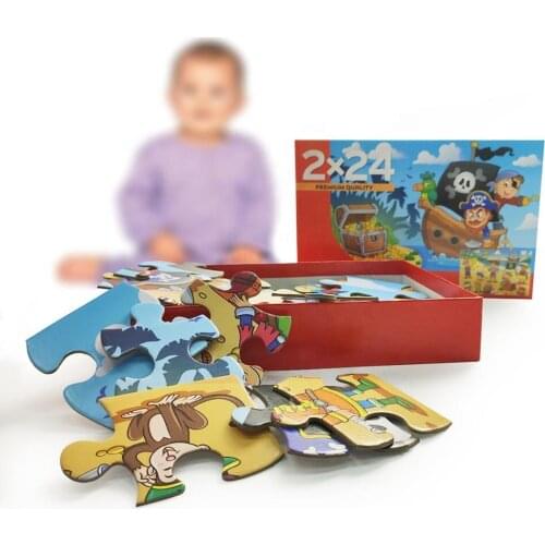 Customized Printing Children Cardboard 2 in 1 Design Hot Sale Paper Children Custom Puzzle Jigsaw Puzzle For Kids