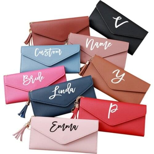 Customized Women Wallets Name Card Holder Personalized Wallet Female Purse Coin Holder Wedding Bridesmaid gift Wallets For Girl