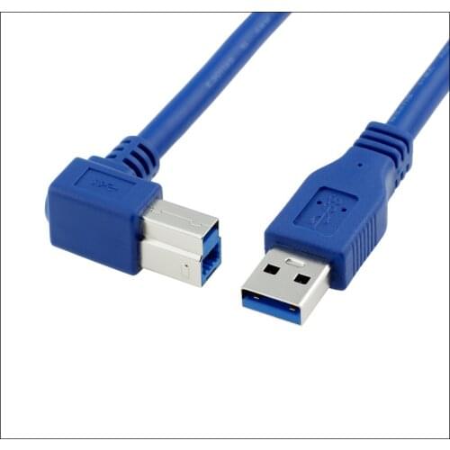 90 Degree Right Angled USB 3.0 A Male AM to USB 3.0 B Type Male BM USB3.0 Cable 1m 2m 3m For printer scanner HDD