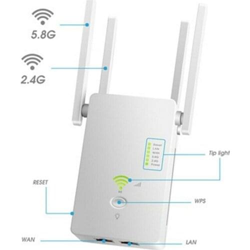 Mini Gigabit Wifi Router Dual Band 1200Mbps 2.4GHz&5.8GHz Wifi Repeater Signal Booster Powerline adapter Extender Wireless AP