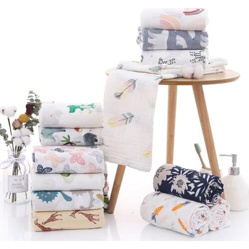 2pcs/pack Muslin Swaddle Blanket for Newborn Boy Girl Baby Blankets Newborn Gauze Blanket Muslin Diaper