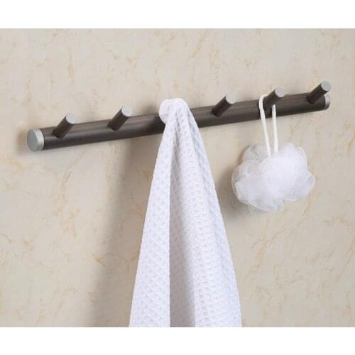 Natural Wooden Hook Wall Clothes Bag Key Hanger Kitchen Bathroom Door Towel Rustproof Shelf
