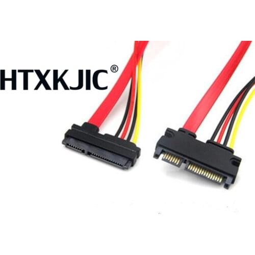 Newest 30cm 22Pin SATA Cable Male to Female 7+15 Pin Serial ATA SATA Data Power Combo Extension Cable Connector Conterver