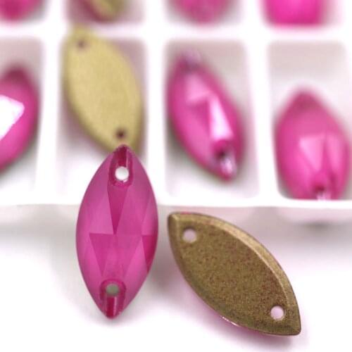 New arrival 7x15mm flatback glass sew on rhinestones Leaf shape Purple red Mocha crystal rhinestones diy clothing accessories