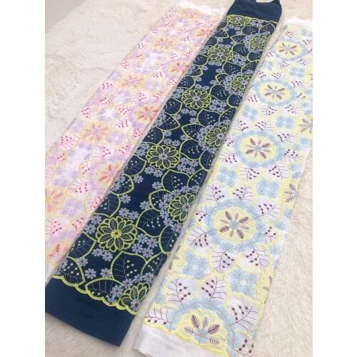 New Style Africa Lace Fabric 2021 High Quality Lace Water Soluble Embroidered Fashion Soft Cotton Lace Fabric 5 Yards