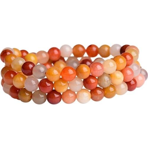 Wholesale Gold silk Color Natural Stone Bracelets Round Beads Bracelets Lucky for Lovers Beauty Stone Bracelets Jewelry