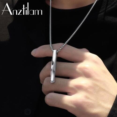 Hip Hop Silver Color Men Mobius Necklace Stainless Steel Spiral Pendants For Women Men’s Ins Hot Jewelry Free Shipping And Chain