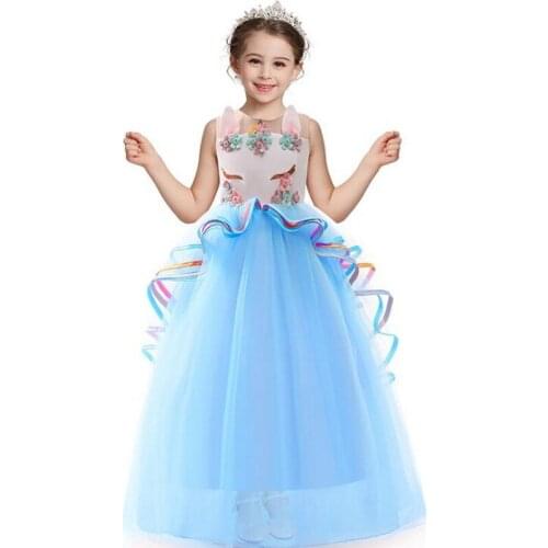 Big Girls unicorn Cosutme Dress Summer Kids Princess Girls Unicorn party dresses Costume Children Clothing Girls Dress Robe Fill