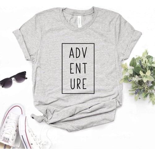 Adventure square Print Women Tshirts Cotton Casual Funny t Shirt For Lady Yong Girl Top Tee Hipster 6 Color NA-845
