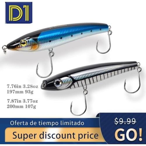 D1 floating boat trolling big pencil lure 197mm 93g Artificial Hard Bait Fishing tackle 2020 Wobbler Stickbait Bass for Fishing