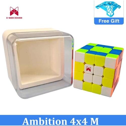 QiYi XMD Ambition 4x4 M Speed Cube X-Man Design 4x4x4 Magnetic Cube Professional qiyi cubos magico puzzle toys for children