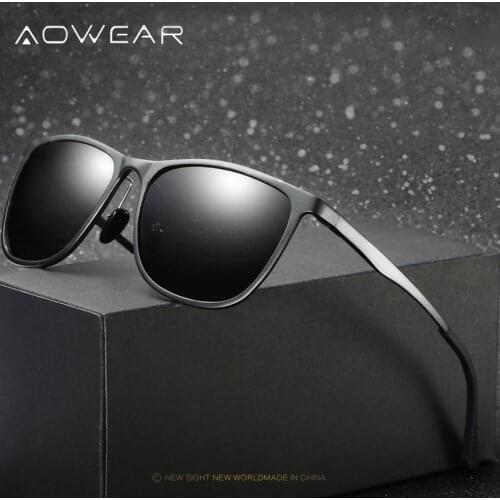 AOWEAR New Arrival Mens Polarized Sunglasses Men Vintage Coating Mirror Sun Glasses Women Driving Eyewear Unisex Eyeglasses