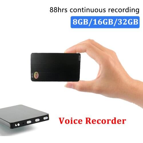 Vjoy Ultra Thin 192Kbps Mini Sound Voice Activated Recording Card MP3 Player Back Audio Sound Dictaphone Recorder