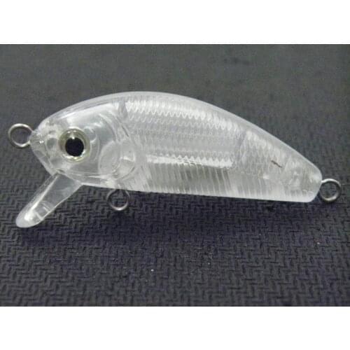 WLure 4.5cm Sinking Crankbait Transparent Plastic Unpainted lightweight Fishing Lure 10 per Pack UPC544
