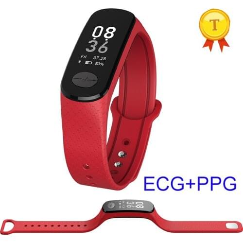 Wife female best gift 2018 Latest 0.96 OLED Screen IP67 Waterproof SmartBand smart wristband with ECG PCG Heart Rate Monitor