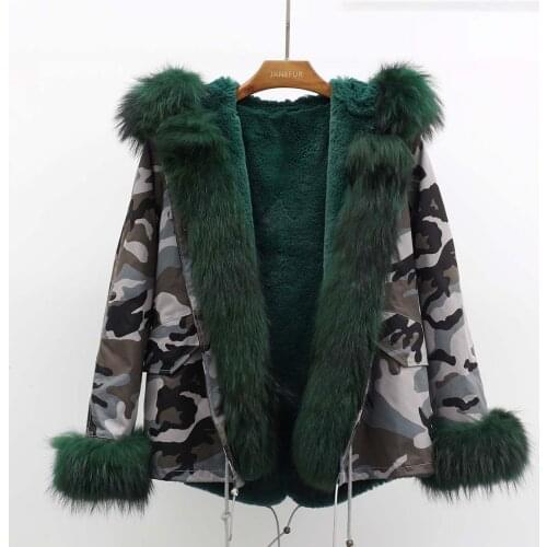Winter Parka Fashion Jacket Thick Warm Fluffy High Quality Coat Womens Camouflage Short Coat