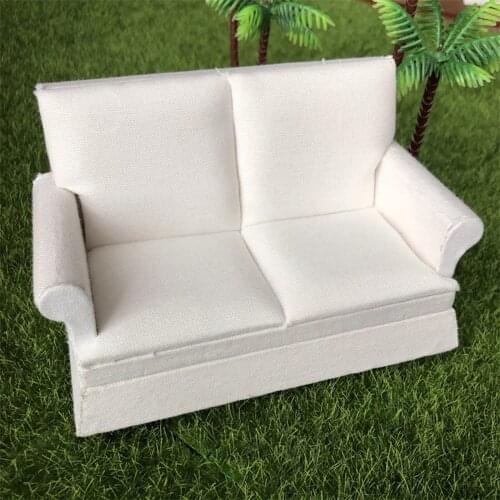 1:12 Dollhouse Sofa Miniature Dolls House Furniture Pure White Color Home Decor