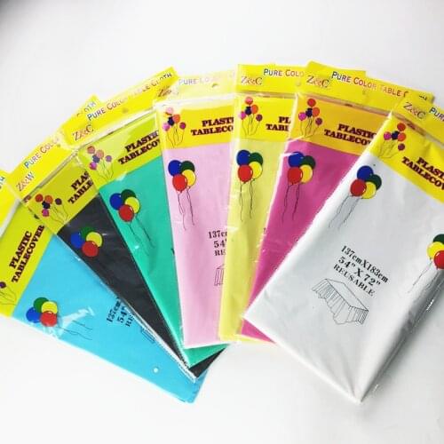 1set 137x 183 Cm Solid Color Disposable Party Tablecloth Childrens Birthday Christening Party Decorations Table Cover Supplies