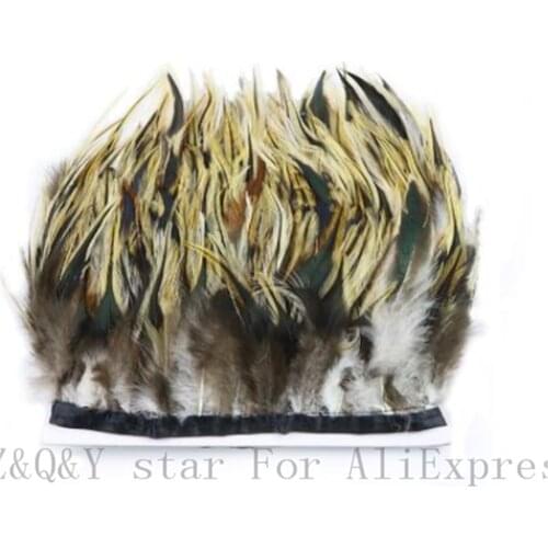 1 meter natural 10-15CM (4-6 inches) silver edge pointed feather cloth edge DIY performance clothing craft jewelry feather