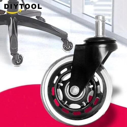 3 inch PU plunger casters boss chair swivel wheels silent wheels office chair transparent wheels casters
