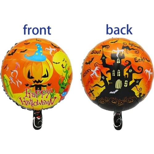 5pcs 18 inch Halloween foil balloon, skull pumpkin round ball balloon, theme birthday, Halloween party decoration supplies