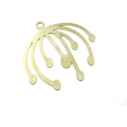 Brass earring charm Brass finding 31x31x0.7mm brass flower pendant Gynoecium charm -6pcs R1482