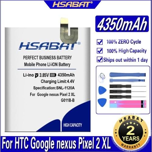 HSABAT G011B-B 4350mAh Battery for HTC Google nexus Pixel 2 XL G011B Pixel XL2 G011C Batteries