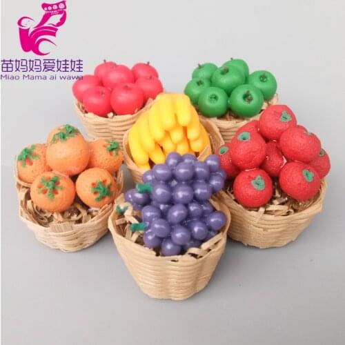BJD Doll house accessories mini fruit Vegetable grape tamato orange banana for barbie doll blythe diy mini shop store decoration