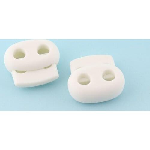 White Rope Cord Stopper Cord adjuster Cord Lock cord Toggle Cord End Stopper Round Cord Toggle Lock Cord ends Rope toggle