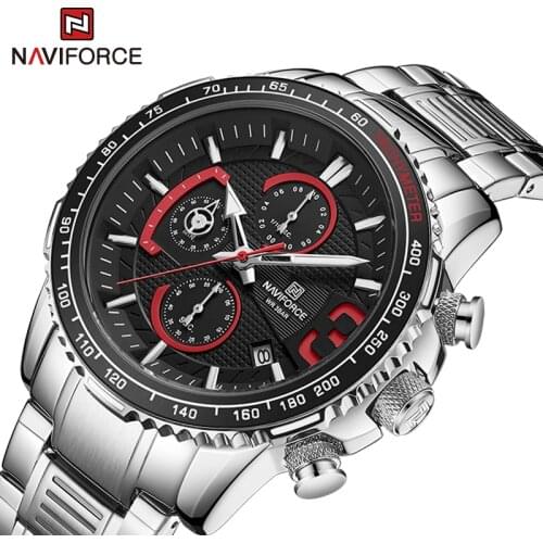 New NAVIFORCE Men Watch Luxury Casual Sport Steel Band Clock Waterproof Military Quartz Wristwatches Male Relogio Masculino