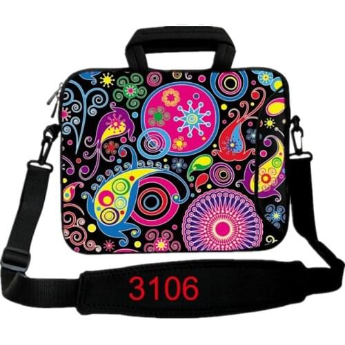 2015 Christmas Jellyfish Zipper Neoprene Laptop Bags For Women 10 12 13 14 15 17 Notebook Shoulder Strap Messenger Carry Cover