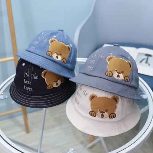 Little bear children pot hat cartoon children hat baby fisherman hat beach sun hat newborn baby accessories toddler winter hat