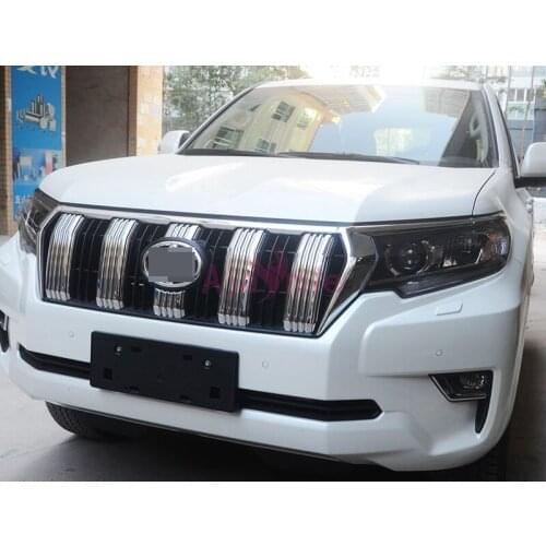 For Toyota Land Cruiser Prado FJ150 2018 Front Grille Bumper Trims Chrome Car Styling Prado Accessories