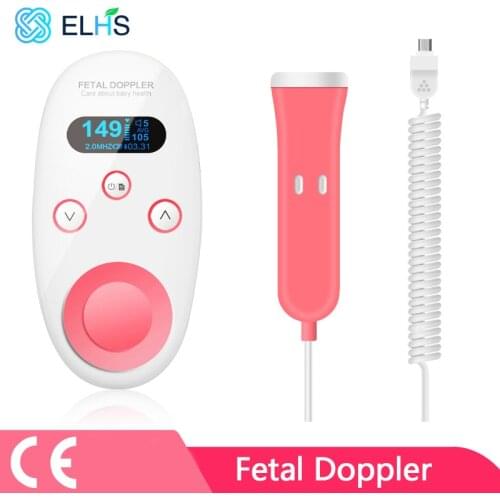 Doppler Fetal Recargable 2.0MHZ Ultrasound Monitor Care About Baby Health Portable Pregnant Women Waterproof Heartbeat Detector