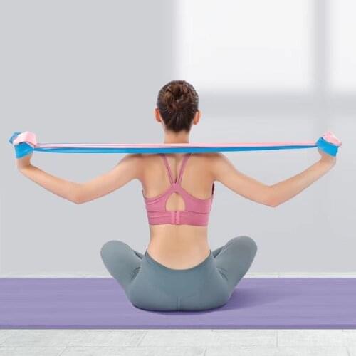 Yoga Pilates Tension Band Training Shoulders Open Back Stretch Loop Fitness Elastic Hip Stretch Slimming TPE Resistance Belt