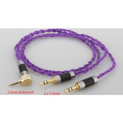 Audiocrast 7N Silver Plated Replacement Headphones Cable Audio Upgrade Cable right angle 2.5mm TRRS to 3.5MM stereo