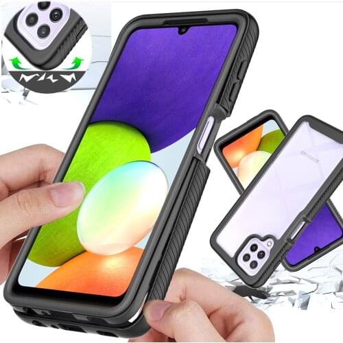 Combo Drop resistance Rugged Case For Samsung Galaxy M32 Heavy Duty Defender Armor Shield Anti-Skid Clear Cover
