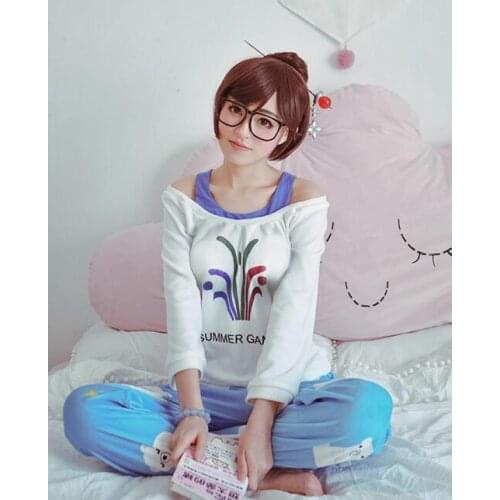 Cosplay Suits pajamas Game OW Costume nighty uniform Women Sets mei halloween costume home anime slipper custom